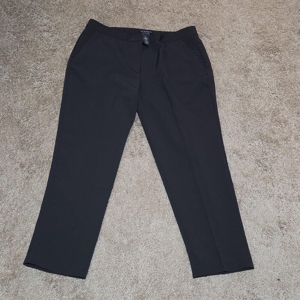 Zac & Rachel Black Dress Pants 14 Pleated Pocket Stretch Career NWOT